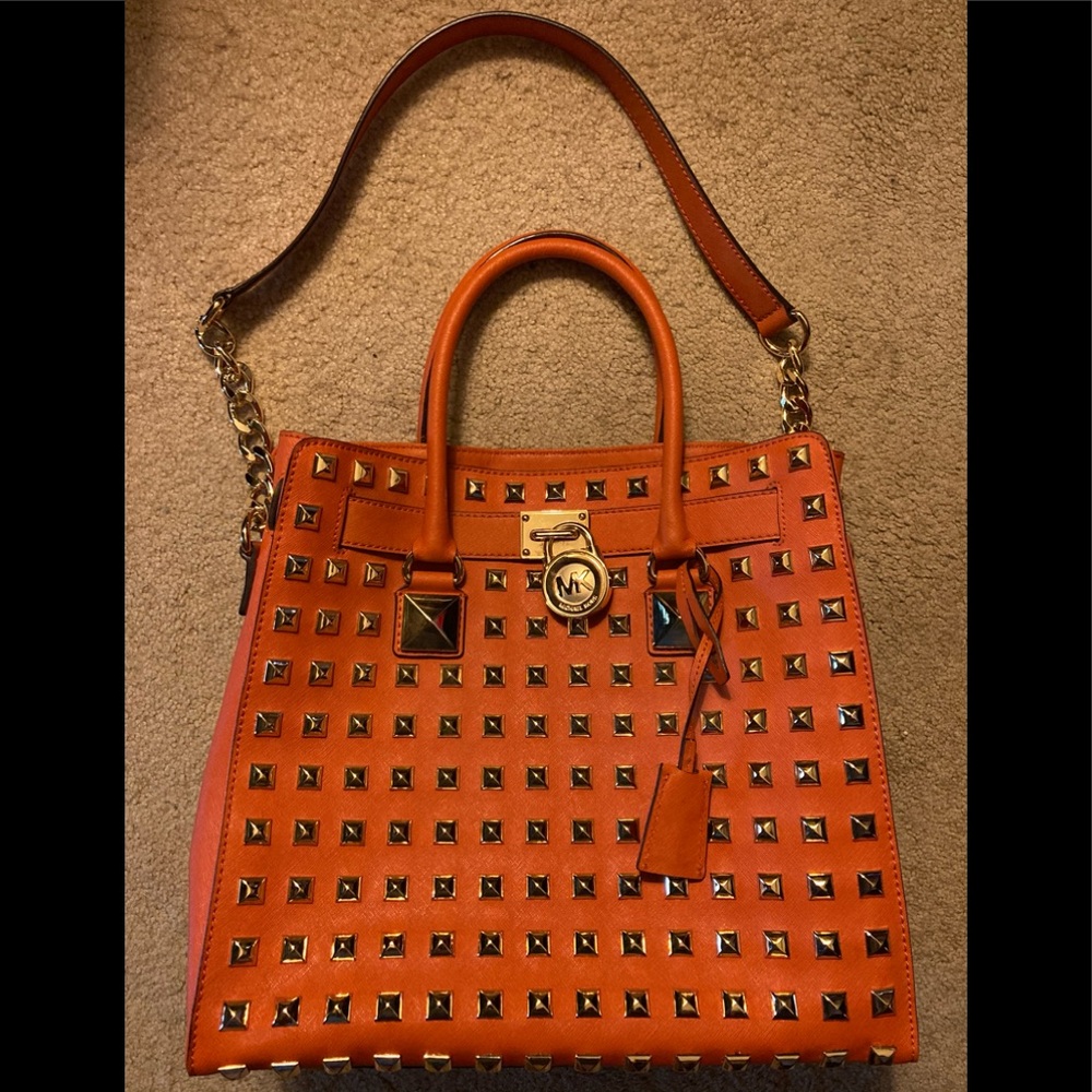 Michael Kors Hamilton Pyramid Stud Leather Tote